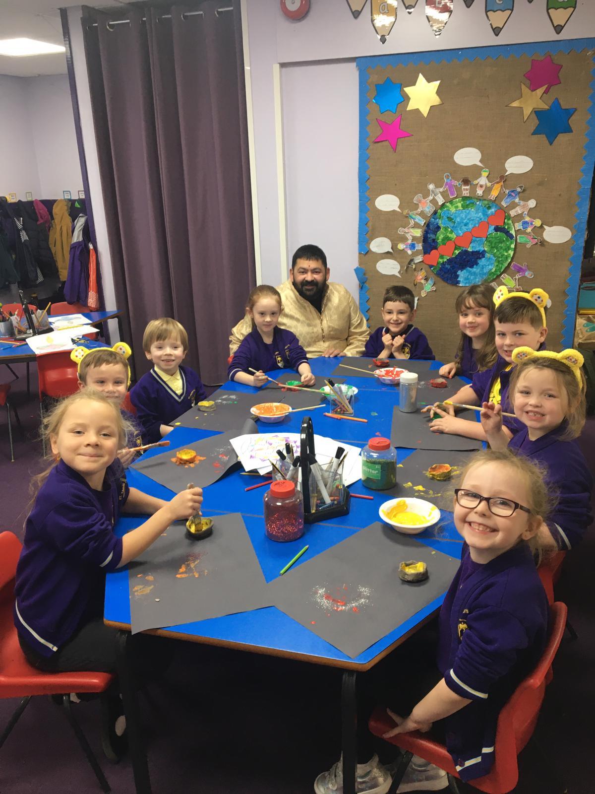 Y1 enjoyed making Diva Lamps.