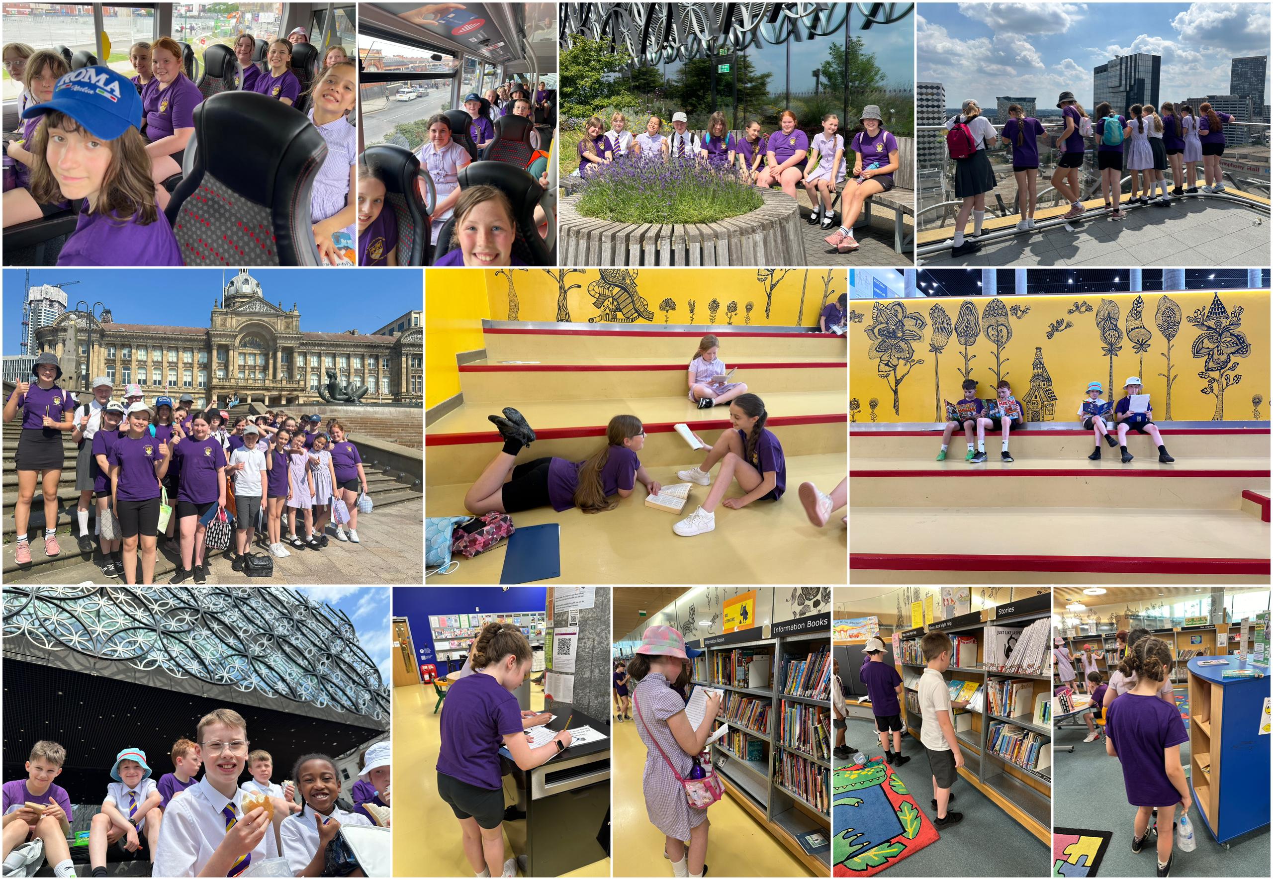 Year 6 travelled by public transport to visit Birmingham Central Library.